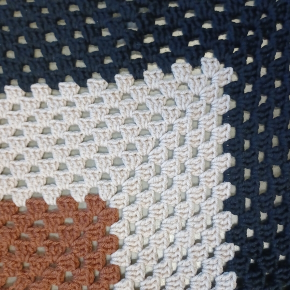 Handmade Crocheted Granny Afghan/Lap Blanket/Crib Blanket NEW - Picture 2 of 3
